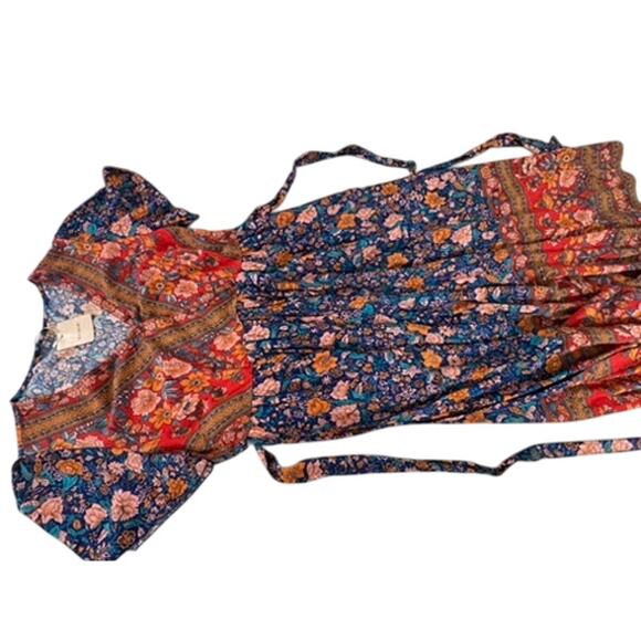 NWT!! "BLOOMCHIC" Summer Bohemian Full Length Flutter Dress SZ 12 Gypsy Fairy - Picture 6 of 13
